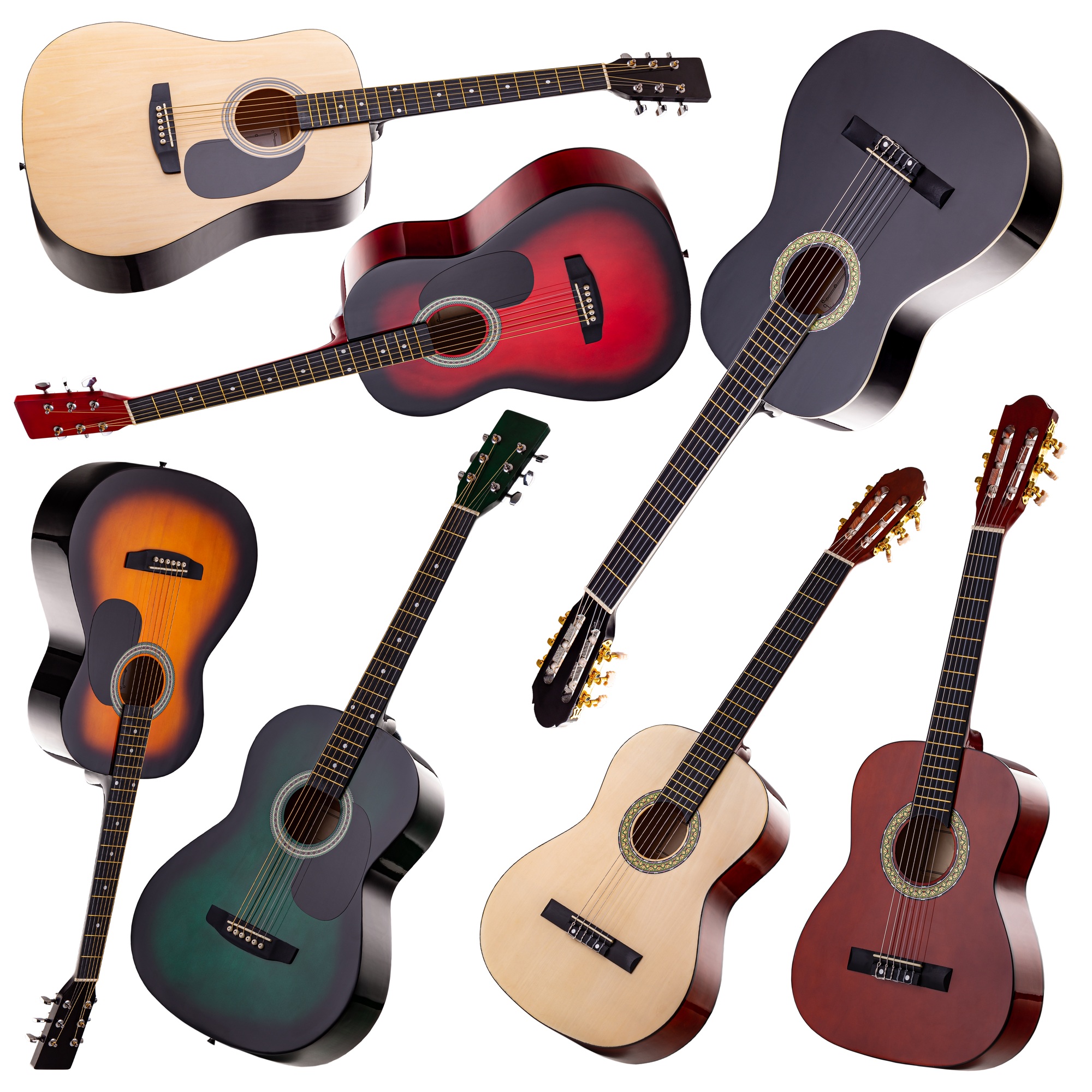 Set of classic guitars